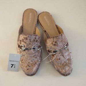 Merona pink velvet mules NWT size 7.5